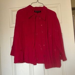 Bright Hot Pink Button-Up Blouse